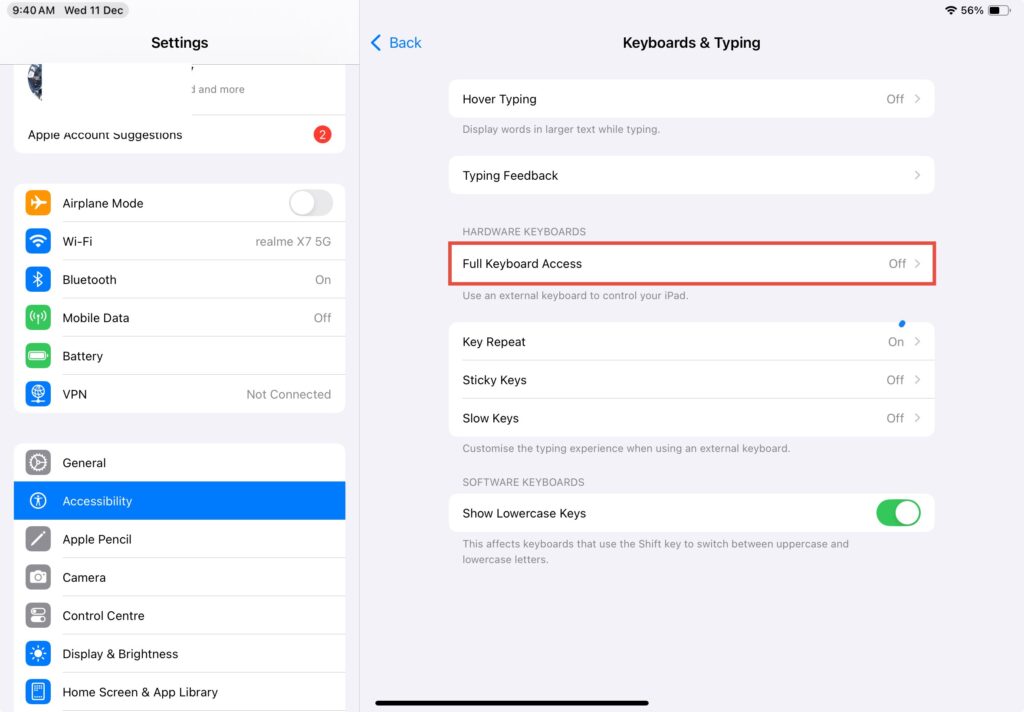 iPad Keyboard Shortcuts