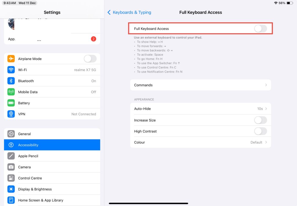 iPad Keyboard Shortcuts